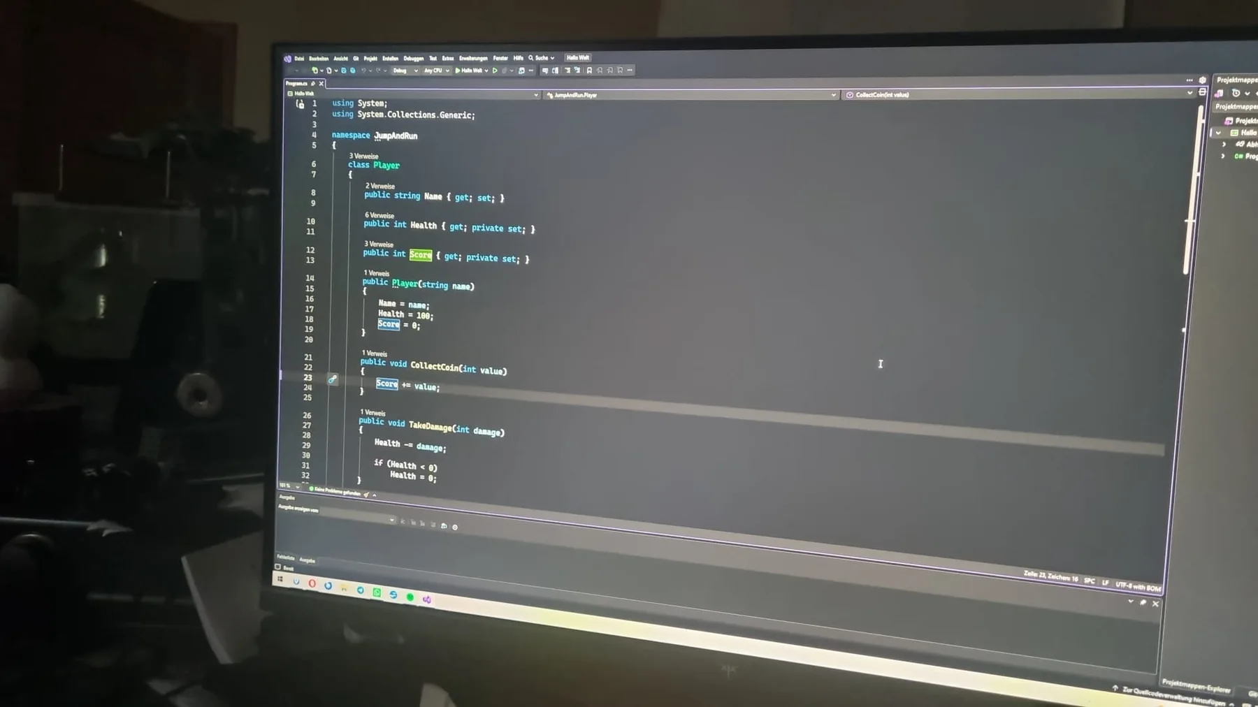 Entwicklung von Projekt Alpaka in Visual Studio